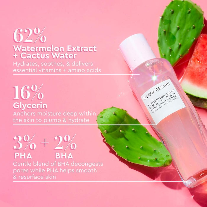 Glow Recipe 
Watermelon Glow PHA + BHA Pore-Tight Toner