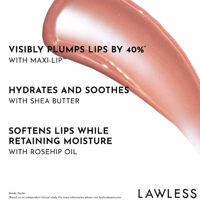 LAWLESS Forget The Filler Lip Plumper Line Smoothing Gloss in Nudie (Mini)